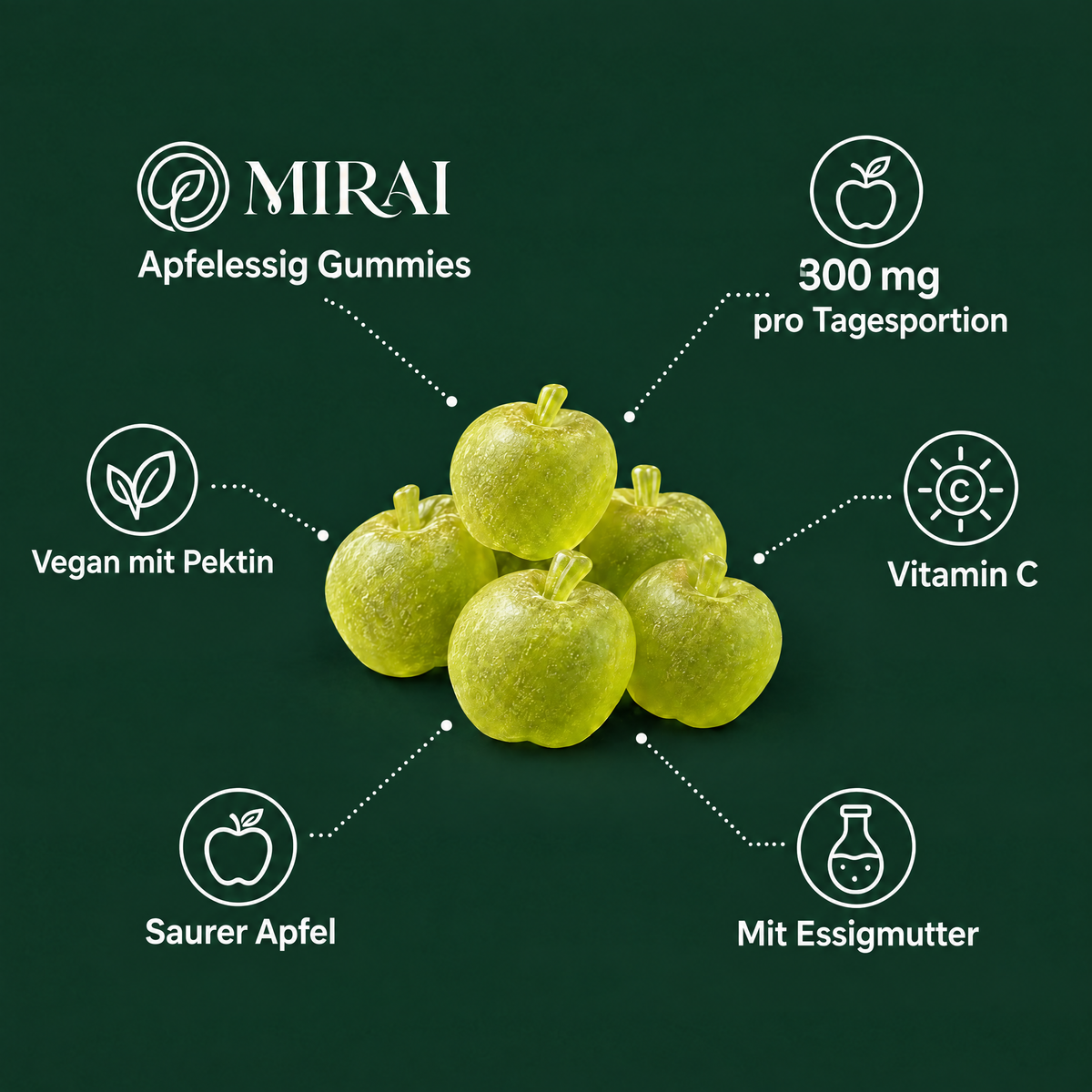 Mirai Apfelessig Gummies