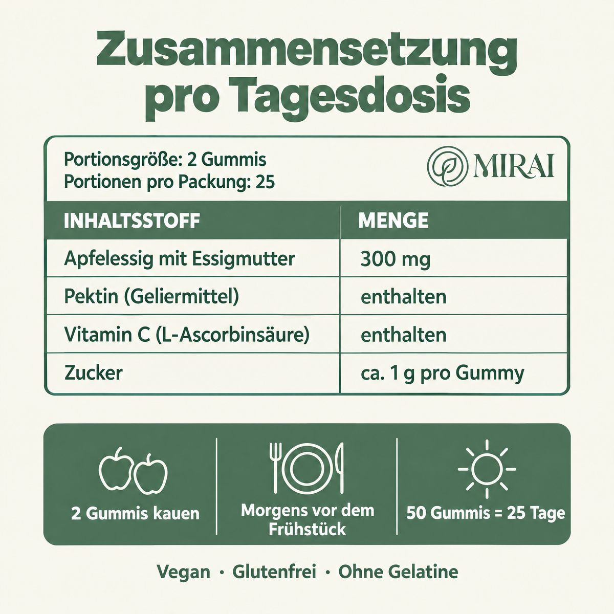 Mirai Apfelessig Gummies