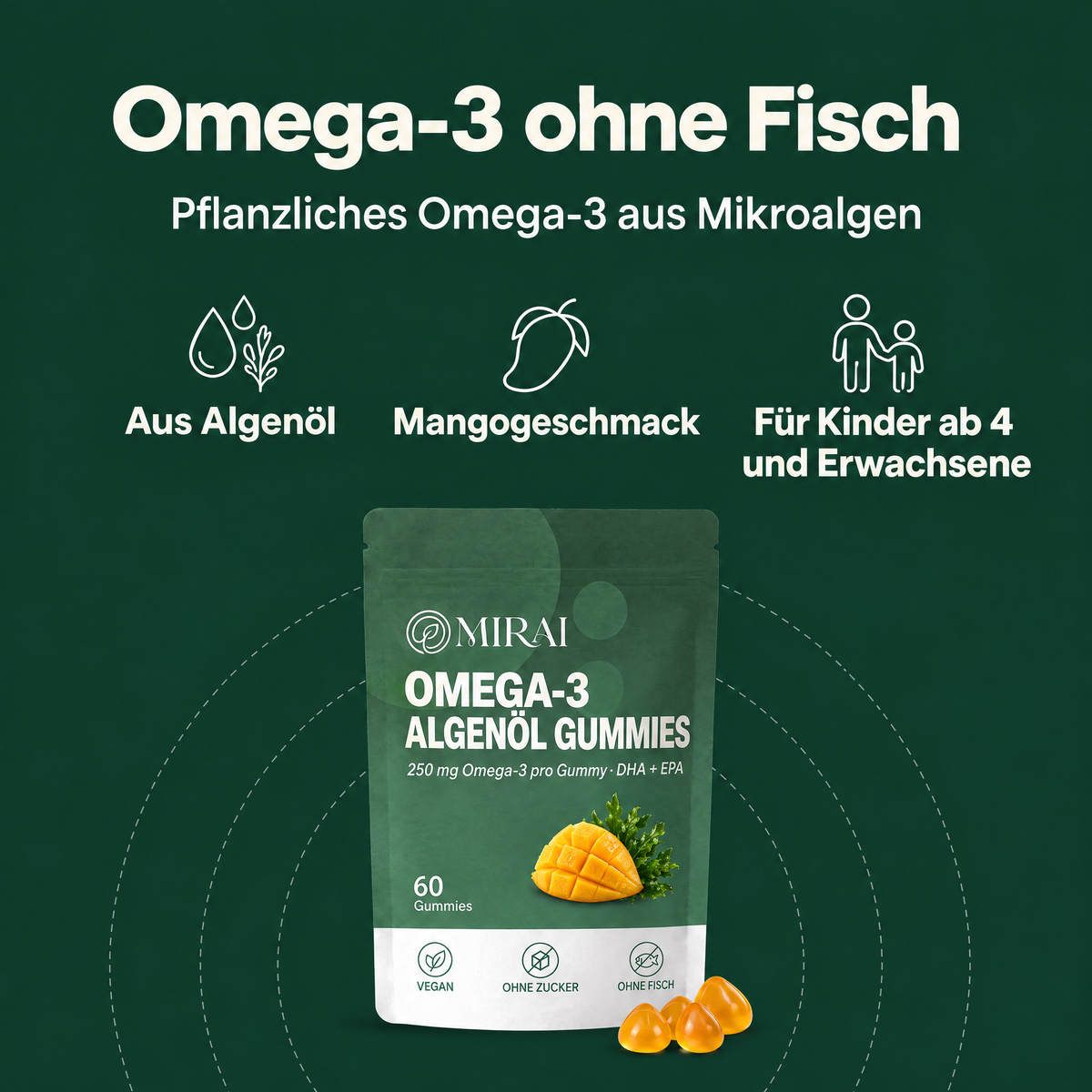 Mirai Omega-3 Algenöl Gummies